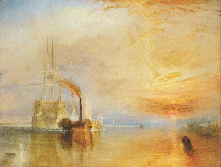 Joseph Mallord William Turner The Fighting Temeraire tugged to her last Berth to be broken up oil painting image